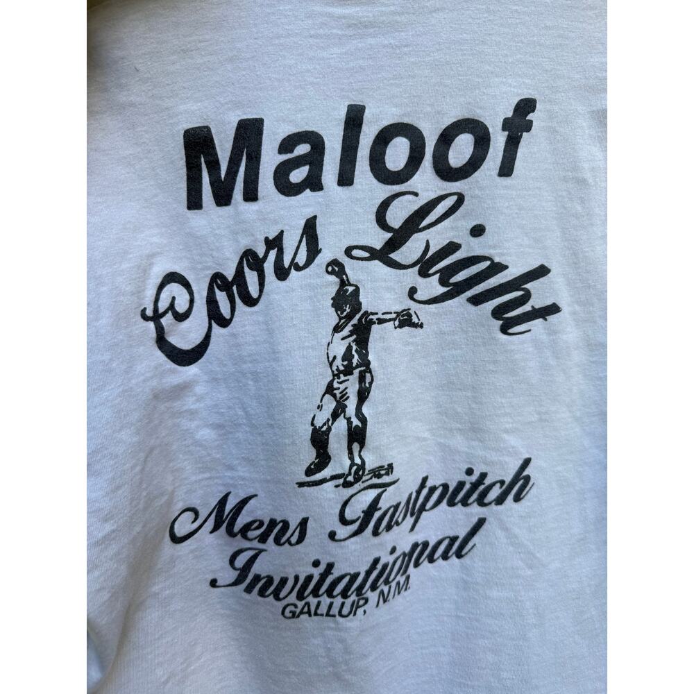Vintage Coors Light Maloof Mens Fastpitch Shirt Gray Medium Gallup NM - Picture 9 of 10